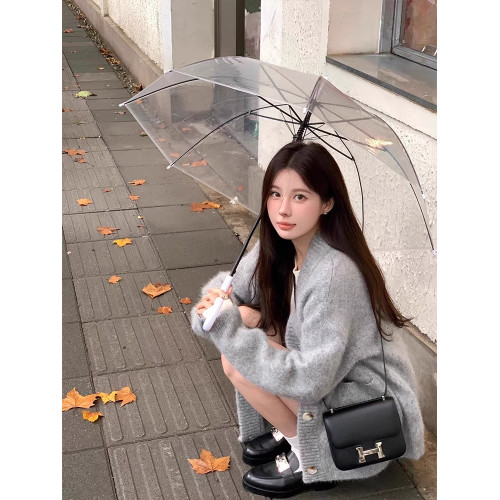 白色馬海毛v領毛衣開衫女秋冬加厚針織外套小個子寬松中長款上衣 白色馬海毛v領毛衣開衫女秋冬加厚針織外套小個子寬松中長款上衣