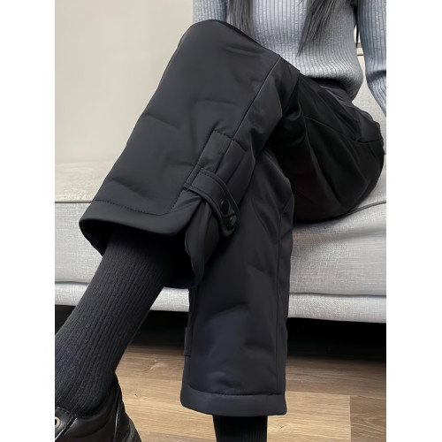 休閒工裝棉褲女2025新款冬季外穿加厚防跑絨保暖休閒加絨直筒棉褲 休閒工裝棉褲女2025新款冬季外穿加厚防跑絨保暖休閒加絨直筒棉褲