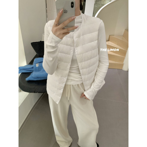 THE LIMON檸檬綠茶冬季輕薄羽絨內膽馬甲女冬季無袖保暖坎肩外套 THE LIMON檸檬綠茶冬季輕薄羽絨內膽馬甲女冬季無袖保暖坎肩外套