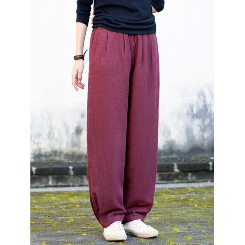 棉麻棉褲2025新款文藝顯瘦休閒長褲加厚夾棉燈籠褲女冬外穿保暖褲 棉麻棉褲2025新款文藝顯瘦休閒長褲加厚夾棉燈籠褲女冬外穿保暖褲