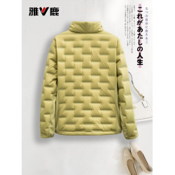 雅鹿官方時尚冬季立領輕薄短款防寒保暖修身外套休閒輕便羽絨服