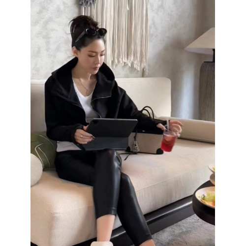 太空棉連帽立領衛衣女設計感春秋2025年新款寬松bf風小個子短外套 太空棉連帽立領衛衣女設計感春秋2025年新款寬松bf風小個子短外套