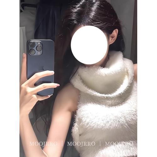 白色高領馬海毛套頭毛衣女秋季小個子慵懶風軟糯內搭短款無袖上衣 白色高領馬海毛套頭毛衣女秋季小個子慵懶風軟糯內搭短款無袖上衣