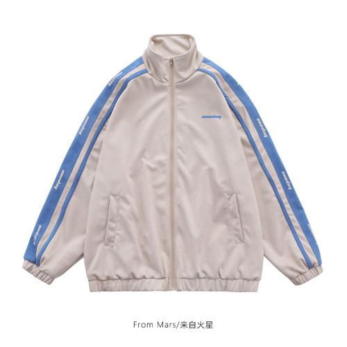 From Mars最後的迴憶 日系簡約麂皮絨拼接外套bf男女寬松運動夾克 From Mars最後的迴憶 日系簡約麂皮絨拼接外套bf男女寬松運動夾克