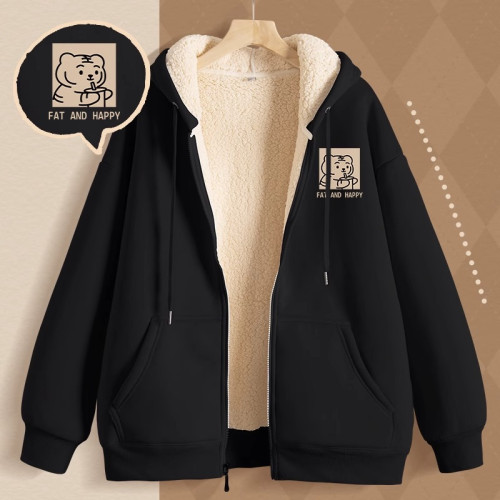 加絨加厚女款衛衣拉鍊開衫外套冬季2024年新款羊羔絨保暖秋冬爆款 加絨加厚女款衛衣拉鍊開衫外套冬季2024年新款羊羔絨保暖秋冬爆款