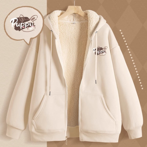 加絨加厚女款衛衣拉鍊開衫外套冬季2024年新款羊羔絨保暖秋冬爆款 加絨加厚女款衛衣拉鍊開衫外套冬季2024年新款羊羔絨保暖秋冬爆款