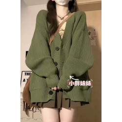 大碼胖MM酒紅色慵懶風針織開衫外套毛衣女秋冬2025新款oversize