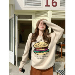 秋冬慵懶風套頭內搭毛衣女款2024新款加厚韓系軟糯寬松針織衫上衣