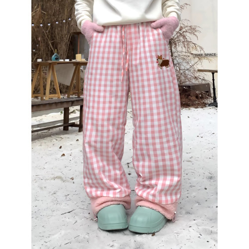 期望Studio冬季格子羊羔毛拼接棉褲男女休閒褲加絨褲滑雪褲防風褲 期望Studio冬季格子羊羔毛拼接棉褲男女休閒褲加絨褲滑雪褲防風褲