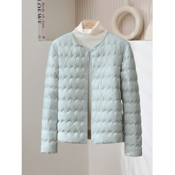 輕薄款羽絨服女短款圓領2025年秋冬新款可變V領白鴨絨內膽保暖潮