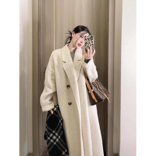 燕麥色羽絨服內膽雙排釦羊毛大衣2025秋冬新款今年流行毛呢外套女