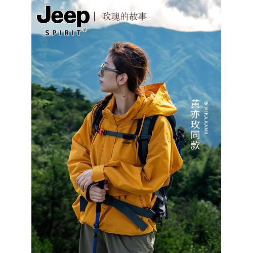JEEP玫瑰的故事劉亦菲黃亦玫同款沖鋒衣女2025新款三合一春秋外套 JEEP玫瑰的故事劉亦菲黃亦玫同款沖鋒衣女2025新款三合一春秋外套