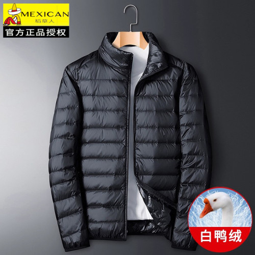 稻草人白鴨絨羽絨服男立領輕薄短款上衣冬季防風保暖衣服冬裝外套 稻草人白鴨絨羽絨服男立領輕薄短款上衣冬季防風保暖衣服冬裝外套