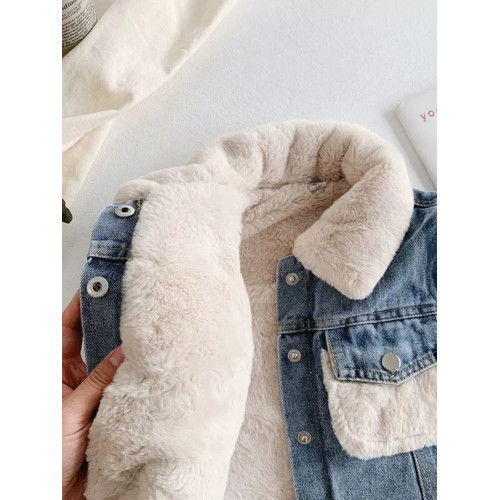 女.童加厚加絨牛仔馬甲2023秋冬新款兒1童百搭冬裝女寶寶韓版背心 女.童加厚加絨牛仔馬甲2023秋冬新款兒1童百搭冬裝女寶寶韓版背心