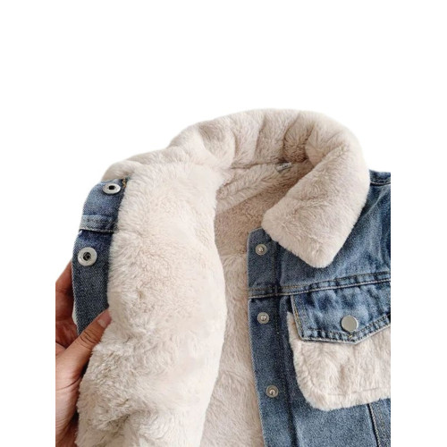 女.童加厚加絨牛仔馬甲2023秋冬新款兒1童百搭冬裝女寶寶韓版背心 女.童加厚加絨牛仔馬甲2023秋冬新款兒1童百搭冬裝女寶寶韓版背心