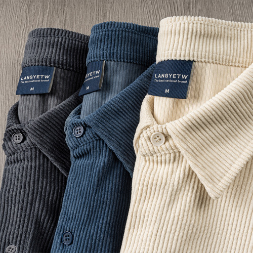 港風Cityboy 條紋燈芯絨長袖襯衫男女秋冬季日系復古慵懶風襯衣服 港風Cityboy 條紋燈芯絨長袖襯衫男女秋冬季日系復古慵懶風襯衣服