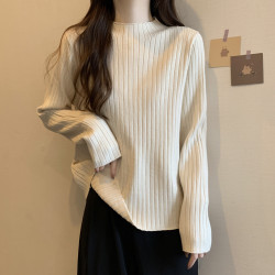 Cara CLUB大碼半高領長袖打底衫女早秋季顯瘦百搭內搭針織衫上衣