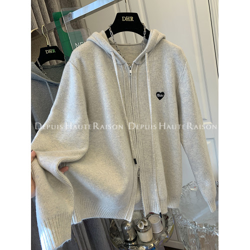 特大碼300斤胖妹妹拉鍊開衫毛衣女秋冬裝長袖寬松連帽上衣潮240斤 特大碼300斤胖妹妹拉鍊開衫毛衣女秋冬裝長袖寬松連帽上衣潮240斤