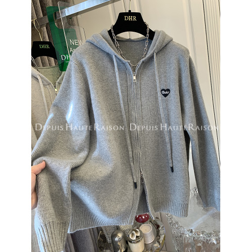 特大碼300斤胖妹妹拉鍊開衫毛衣女秋冬裝長袖寬松連帽上衣潮240斤 特大碼300斤胖妹妹拉鍊開衫毛衣女秋冬裝長袖寬松連帽上衣潮240斤