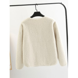 春秋季羊羔毛絨外套女保暖寬松短款2025搖粒絨薄款開衫小個子上衣