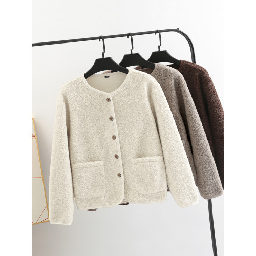 春秋季羊羔毛絨外套女保暖寬松短款2025搖粒絨薄款開衫小個子上衣 春秋季羊羔毛絨外套女保暖寬松短款2025搖粒絨薄款開衫小個子上衣