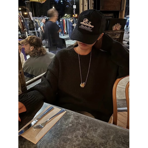 慵懶高級感黑色套頭浣熊絨毛衣女秋冬外穿寬松軟糯加厚內搭針織衫