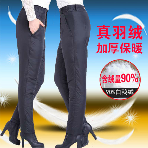 冬季男女士加厚大碼羽絨褲中老年爸爸媽媽外穿高腰深襠寬松羽絨褲 冬季男女士加厚大碼羽絨褲中老年爸爸媽媽外穿高腰深襠寬松羽絨褲
