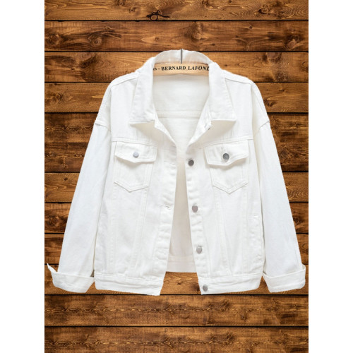 牛仔外套女寬松春秋休閒彩色2025新款短款粉色上衣小個子大碼夾克 牛仔外套女寬松春秋休閒彩色2025新款短款粉色上衣小個子大碼夾克