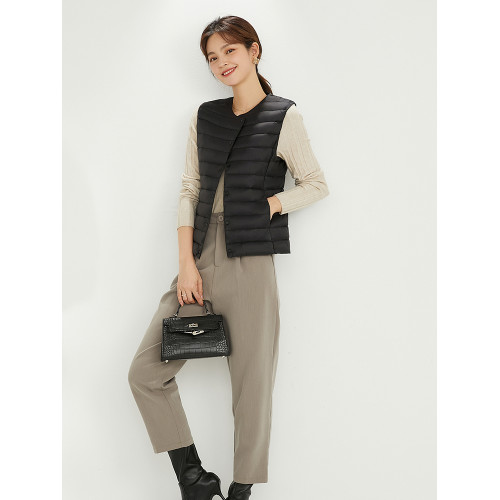輕薄羽絨服馬甲女裝高級輕型羽絨可攜式背心(圓領V領兩穿馬甲) 輕薄羽絨服馬甲女裝高級輕型羽絨可攜式背心(圓領V領兩穿馬甲)