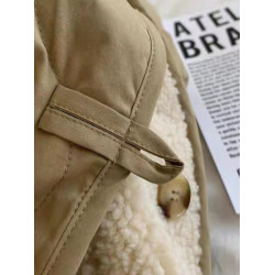 秋冬洋氣純色雙面穿羊羔毛外套大碼女裝休閒翻領長袖百搭保暖棉衣