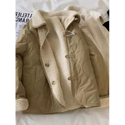 秋冬洋氣純色雙面穿羊羔毛外套大碼女裝休閒翻領長袖百搭保暖棉衣 秋冬洋氣純色雙面穿羊羔毛外套大碼女裝休閒翻領長袖百搭保暖棉衣