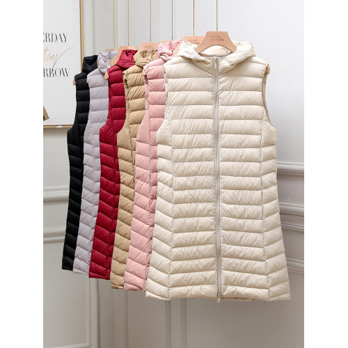 反季秋冬戴帽輕薄款羽絨馬甲女中長款修身大碼運動羽絨服內膽背心 反季秋冬戴帽輕薄款羽絨馬甲女中長款修身大碼運動羽絨服內膽背心