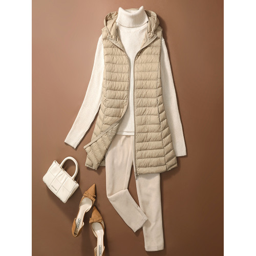 反季秋冬戴帽輕薄款羽絨馬甲女中長款修身大碼運動羽絨服內膽背心 反季秋冬戴帽輕薄款羽絨馬甲女中長款修身大碼運動羽絨服內膽背心