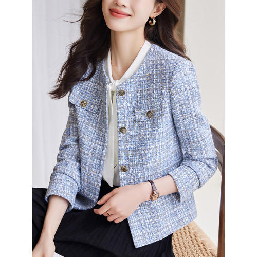 高級氣質冬季小香風毛呢外套高級感2025春秋新款女士短款粉色上衣 高級氣質冬季小香風毛呢外套高級感2025春秋新款女士短款粉色上衣