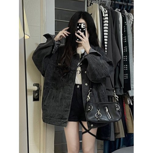 韓版復古時尚牛仔外套女寬松bf慵懶風2025春季小個子休閒夾克上衣 韓版復古時尚牛仔外套女寬松bf慵懶風2025春季小個子休閒夾克上衣