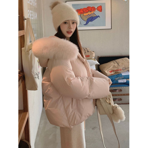 粉色羽絨服女冬季2025新款韓版寬松加厚保暖大毛領麵包服外套女款 粉色羽絨服女冬季2025新款韓版寬松加厚保暖大毛領麵包服外套女款