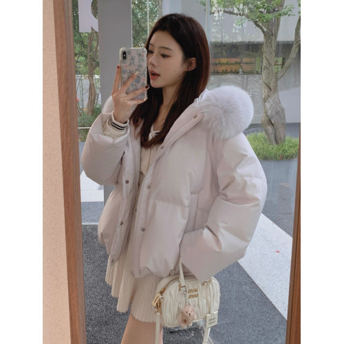 粉色羽絨服女冬季2025新款韓版寬松加厚保暖大毛領麵包服外套女款 粉色羽絨服女冬季2025新款韓版寬松加厚保暖大毛領麵包服外套女款