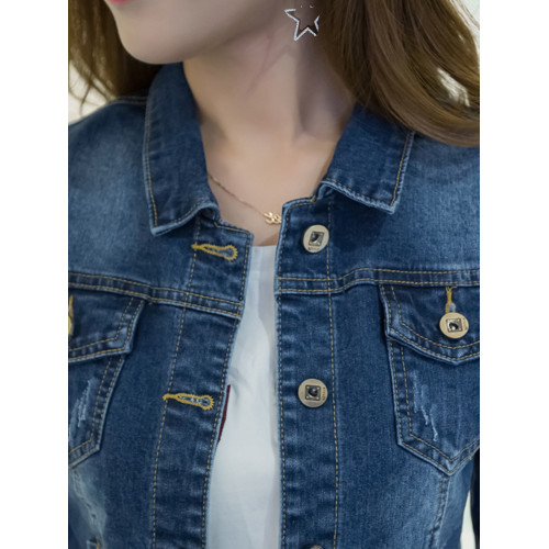 牛仔短外套女式春秋季2023年新款修身顯瘦小個子長袖夾克上衣薄款 牛仔短外套女式春秋季2023年新款修身顯瘦小個子長袖夾克上衣薄款