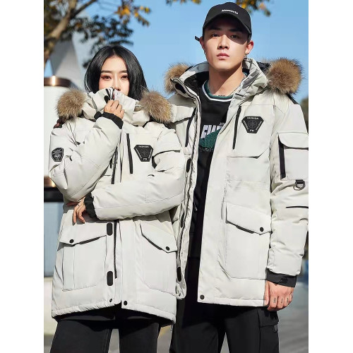 冬季韓國RunningMan跑男同款情侶中長羽絨服男女戶外加厚工裝 冬季韓國RunningMan跑男同款情侶中長羽絨服男女戶外加厚工裝