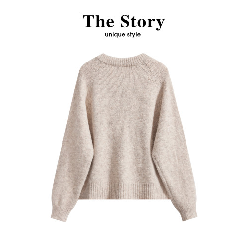 那些事衣櫥法式溫柔風蕾絲系帶氣質毛衣女秋冬復古百搭毛針織上衣