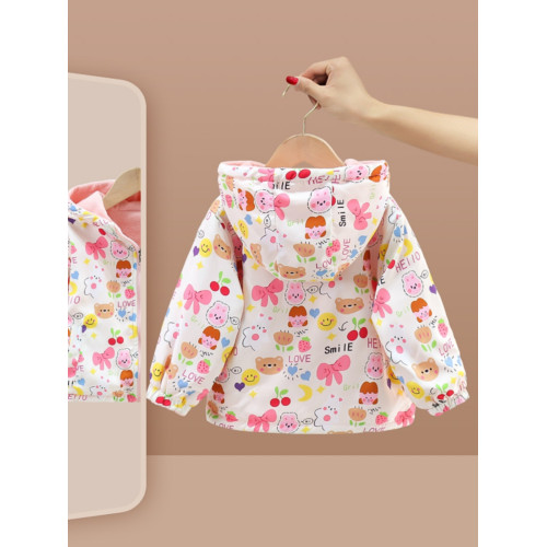 女小童洋氣春秋冬加絨外套2025新款女寶寶風衣百搭雙面穿連帽上衣 女小童洋氣春秋冬加絨外套2025新款女寶寶風衣百搭雙面穿連帽上衣