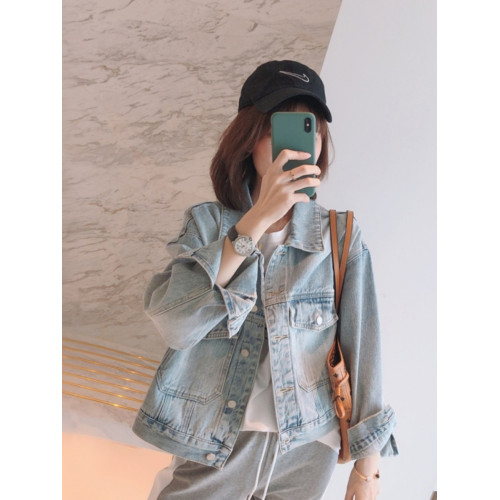 韓版秋季高級顯瘦小個子高級感溫柔風牛仔外套百搭寬松輕奢女裝潮 韓版秋季高級顯瘦小個子高級感溫柔風牛仔外套百搭寬松輕奢女裝潮