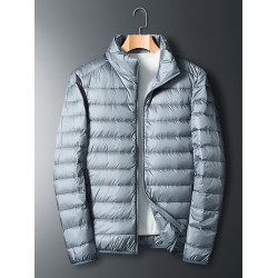 秋冬男裝羽絨服加肥大碼立領連帽300斤寬松輕薄款特大號顯瘦潮胖