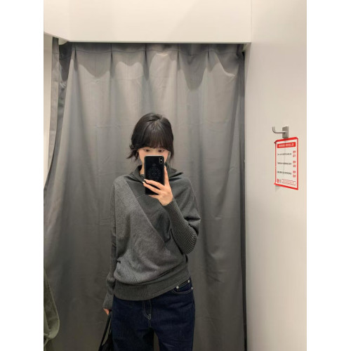 韓系不規則高領毛衣女秋冬2025新款松弛感慵懶風蝙蝠袖針織衫上衣