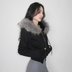 FabGirls 冬日古早雙拉頭毛毛連帽衛衣外套 小衆百搭顯瘦休閒上衣