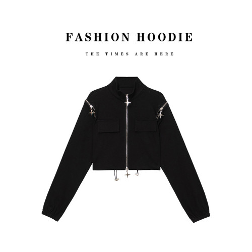 小衆設計感短外套女2025秋季新款時尚立領寬松顯瘦運動休閒上衣 小衆設計感短外套女2025秋季新款時尚立領寬松顯瘦運動休閒上衣