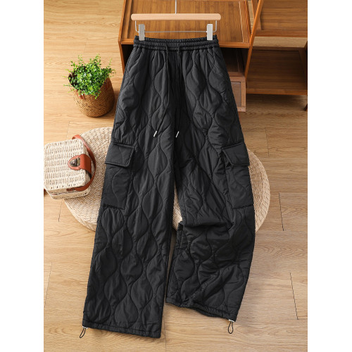 戶外抗寒保暖棉褲女冬季夾棉松緊腰休閒工裝濶腿褲沖鋒休閒長褲子 戶外抗寒保暖棉褲女冬季夾棉松緊腰休閒工裝濶腿褲沖鋒休閒長褲子