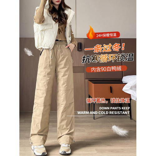 拉夏貝爾工裝羽絨褲女外穿冬季東北零下40度直筒洋氣防風保暖棉褲 拉夏貝爾工裝羽絨褲女外穿冬季東北零下40度直筒洋氣防風保暖棉褲