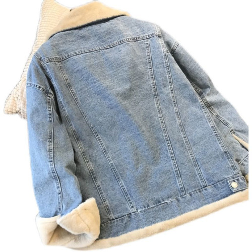 牛仔外套女加絨加厚冬季新款2025年韓版寬松百搭兩面穿羊羔絨棉服 牛仔外套女加絨加厚冬季新款2025年韓版寬松百搭兩面穿羊羔絨棉服