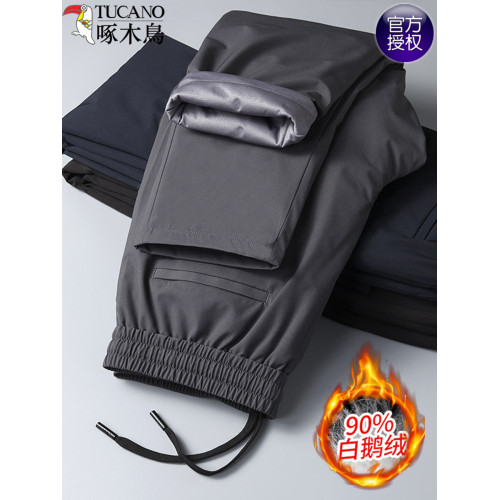 啄木鳥男士羽絨褲冬季防風防寒加絨保暖外穿寬松大碼直筒休閒褲子 啄木鳥男士羽絨褲冬季防風防寒加絨保暖外穿寬松大碼直筒休閒褲子